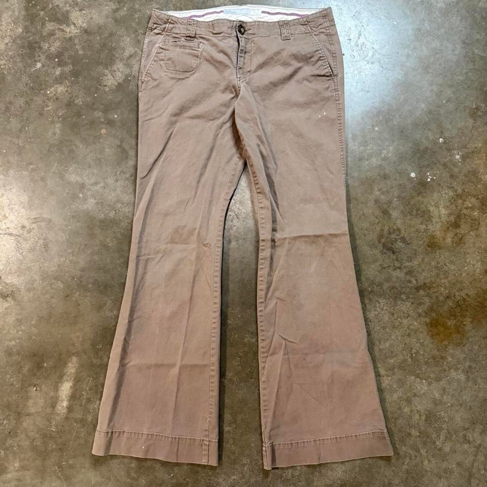 Vintage Old Navy Brown Low Rise Flare Jeans Pants Y2K Women's Size 8 Khaki Tan
